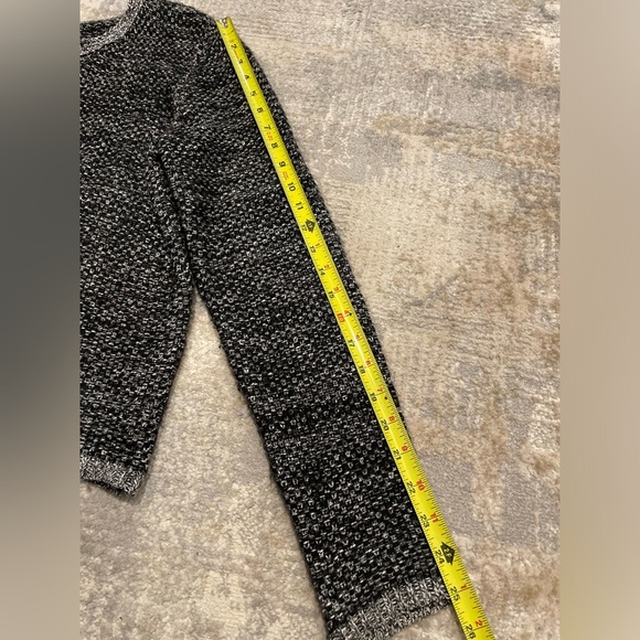 Elle Women's Black White Gray Knit Open Front Sweater Cardigan Size Medium - Picture 10 of 10